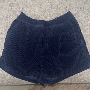 Aerie High Waist Navy Corduroy Shorts